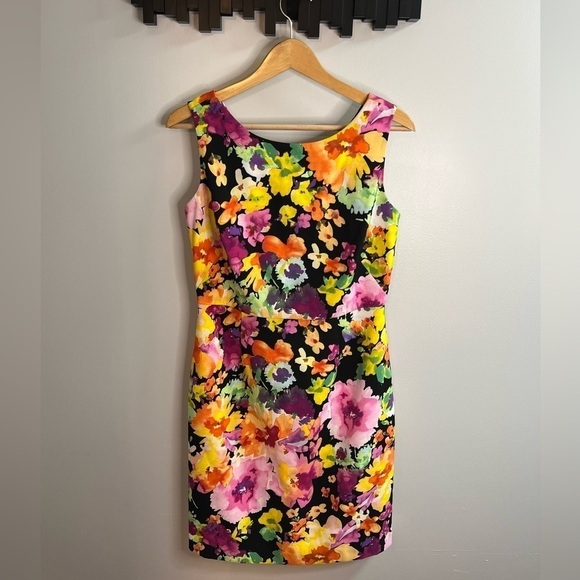 New MUSE Floral Sleeveless Sheath Day to Night Shift Dress Size 8 - Picture 1 of 8